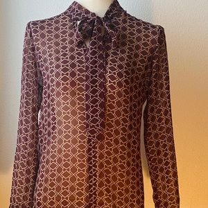 ‼️ BEAUTIFUL BROWN BOW TIE BLOUSE❗️